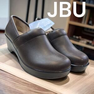 JBU Jambu Cordoba Women's Leather Nurse Microban Clog Shoes Brown Size 8.5 NWT